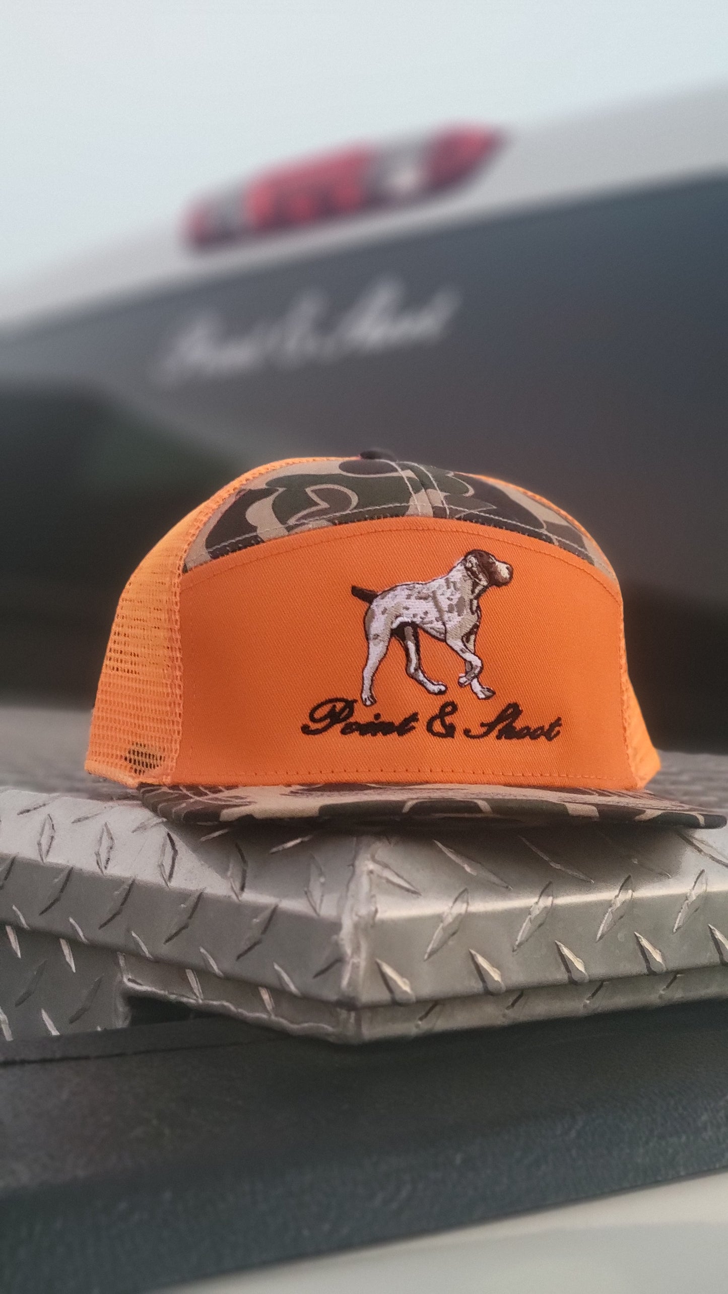 Pointer Hat Old school camo and blaze 7 Panel