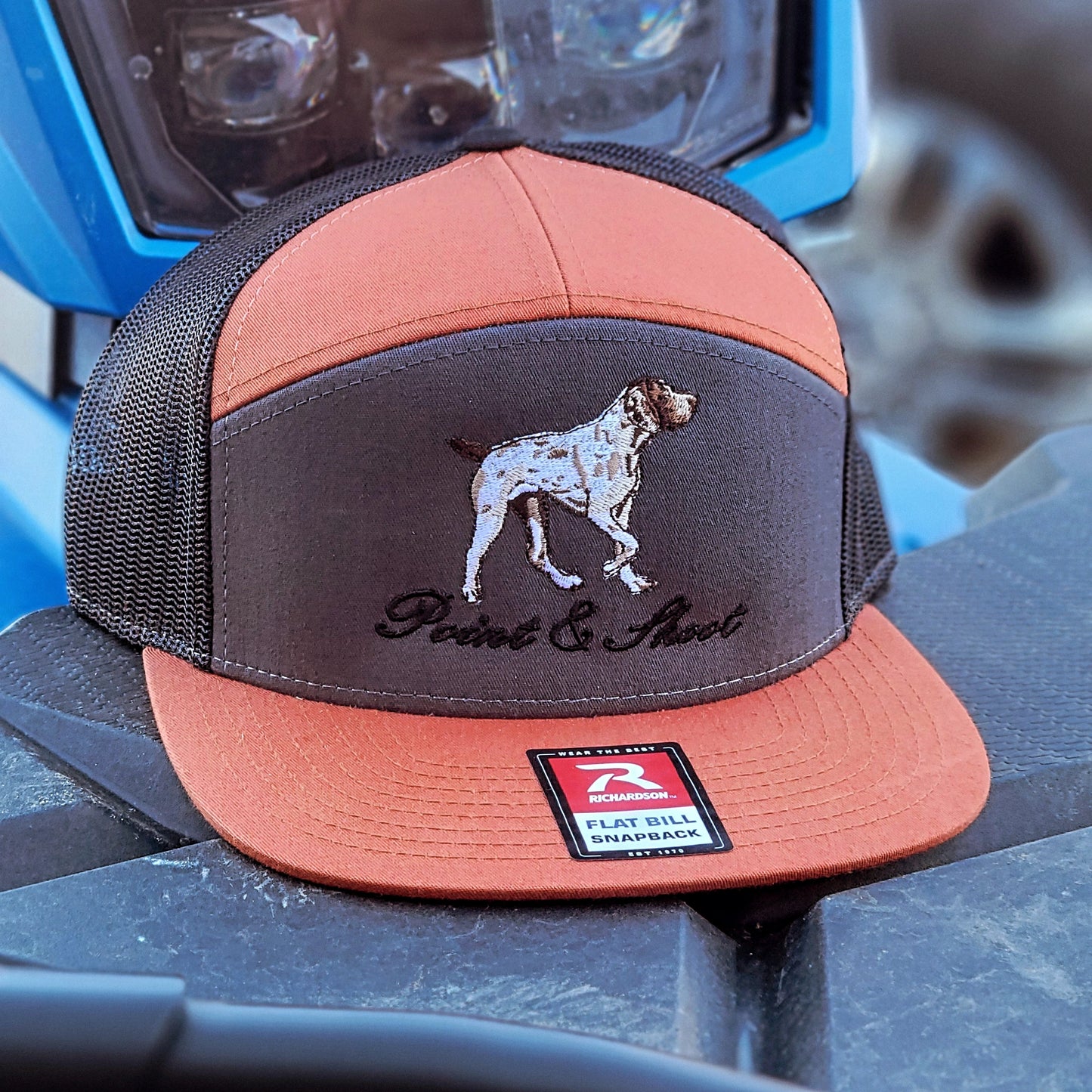 POINTER HAT Orange/Charcaol 7 Panel