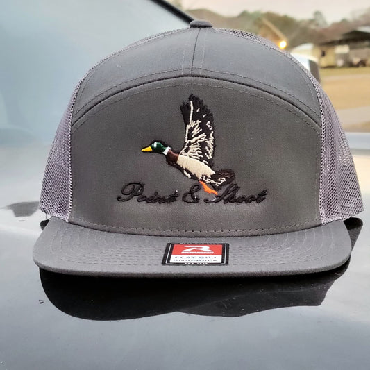 Mallard Hat 7 Panel Charcoal