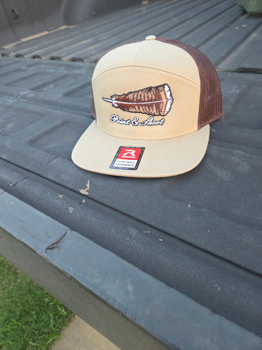 7 Panel khaki/coffee Turkey Feather